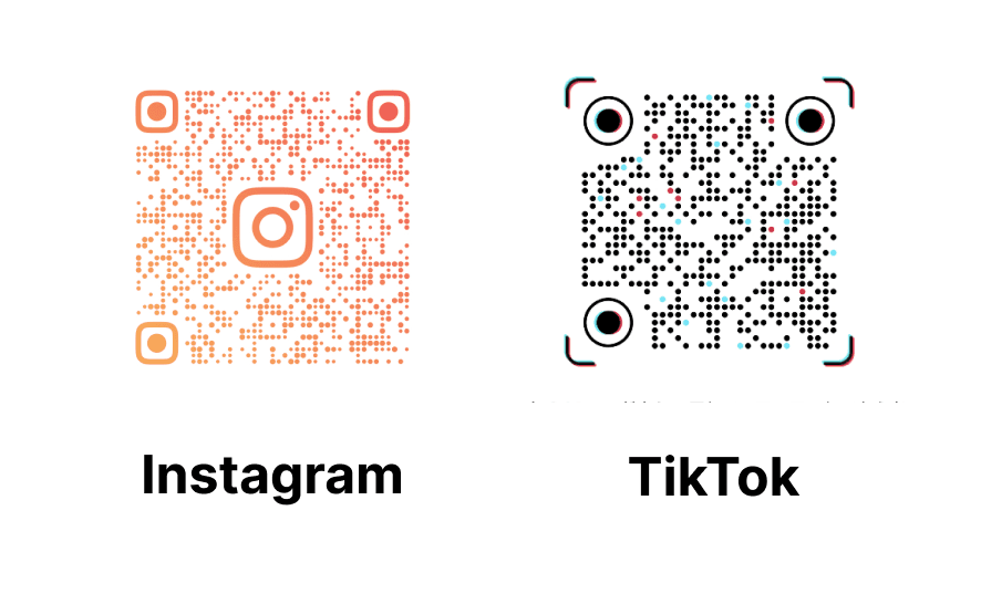 Instagram and TikTok Official QR Code example