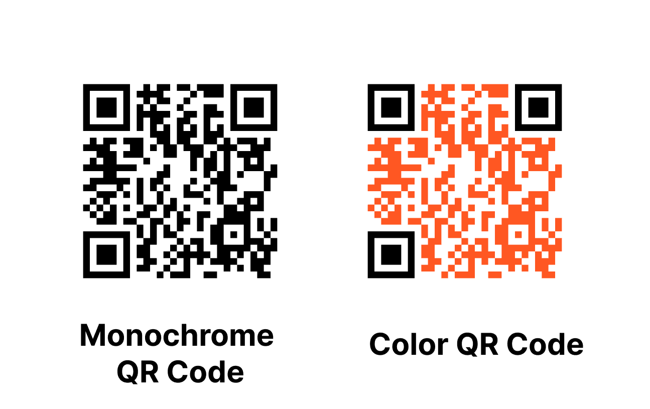 Color QR Code and Monochrome QR Code